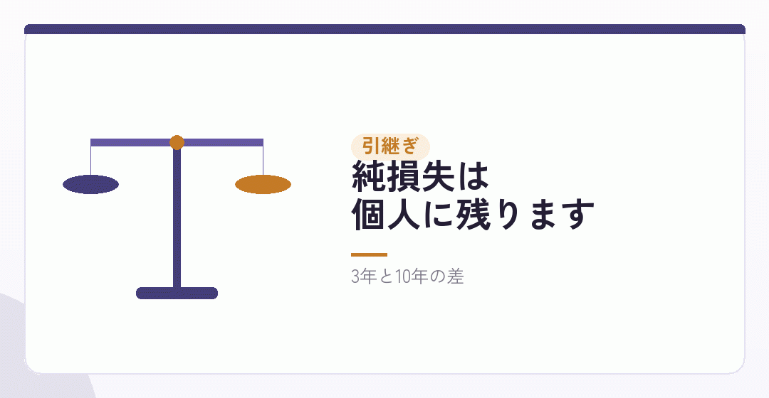 個人の赤字は、法人に持っていけないを表したイラスト