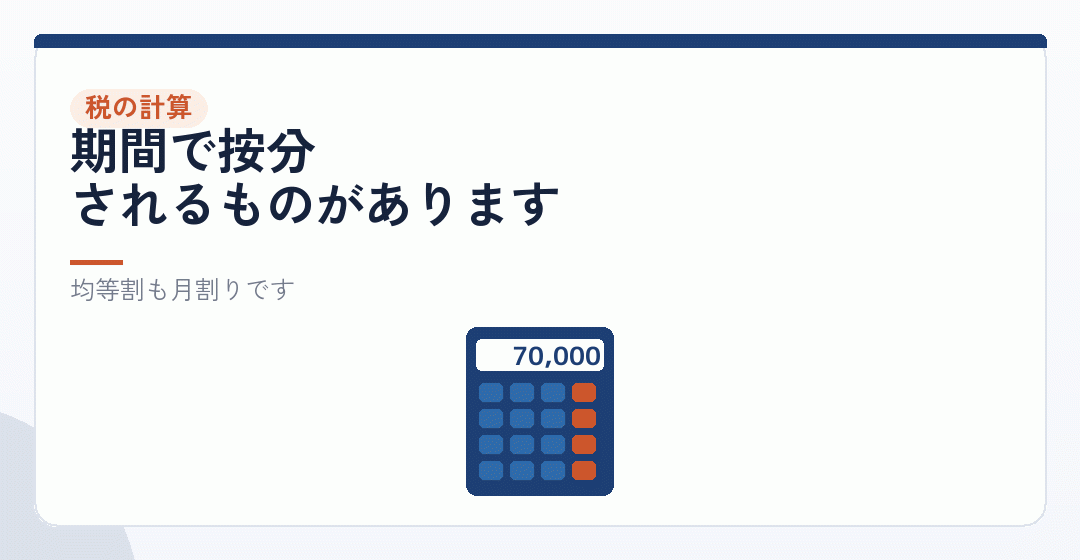 第1期の長さと、税の計算を表したイラスト