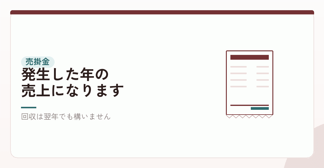 売掛金は、入金がなくても計上するを表したイラスト