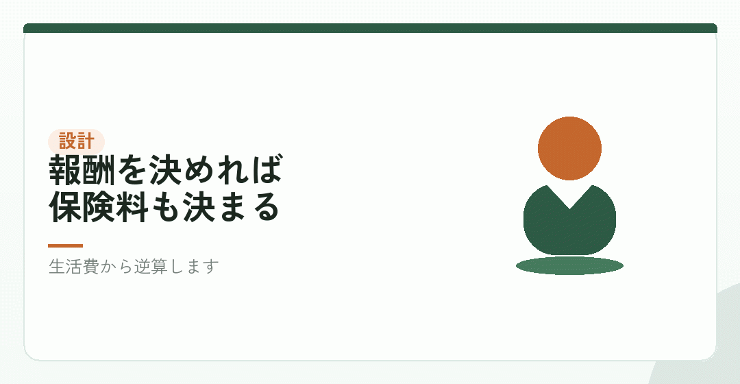 報酬の額と保険料の関係を設計するを表したイラスト