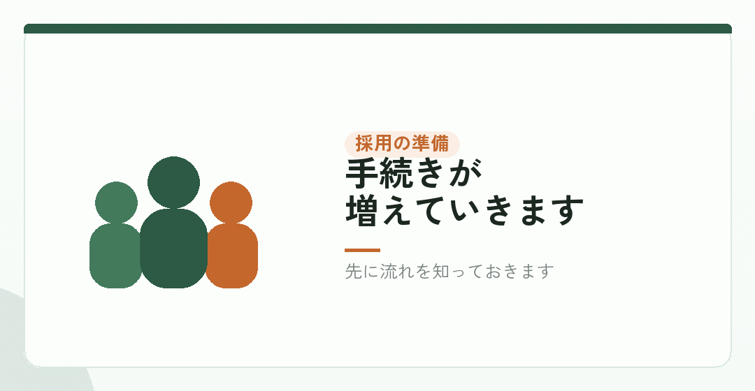 あとから人を雇うことになったらを表したイラスト