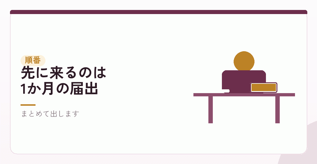 他の届出との順番をつけるを表したイラスト