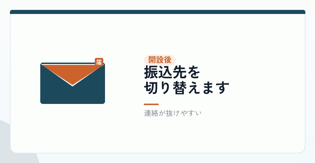 開設したあと、すぐにやることを表したイラスト