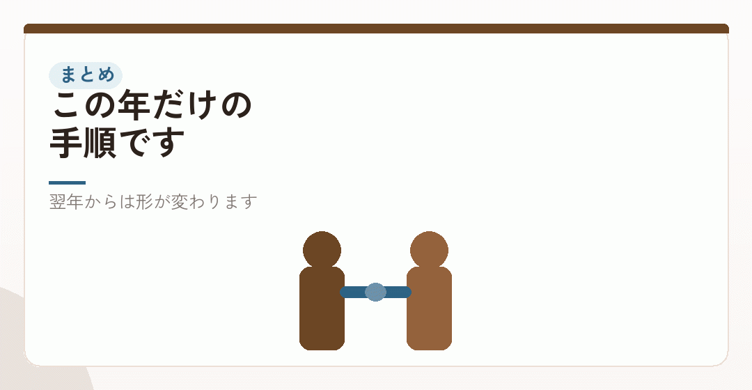まとめ|2つの申告を、別の暦で動かすを表したイラスト