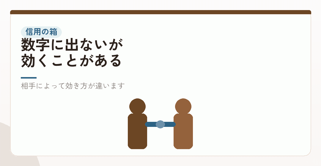 信用の箱|取引先・金融機関・求職者の見え方を表したイラスト