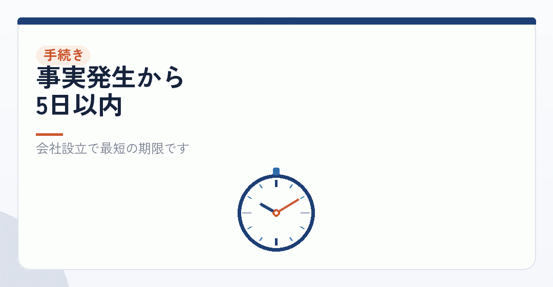 手続きは5日以内——いちばん短い期限を表したイラスト