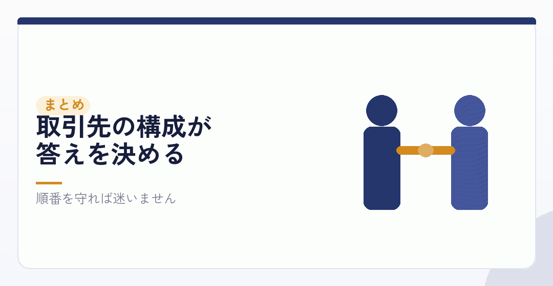 まとめ|登録の可否を先に決めれば、判断は整理されるを表したイラスト