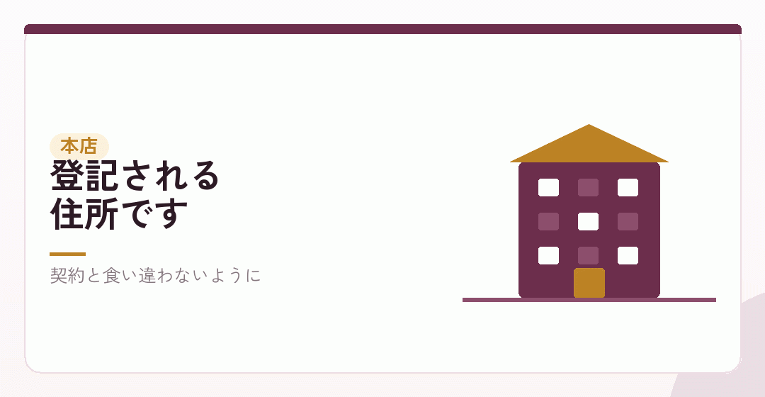 本店の所在地をどこにするかを表したイラスト