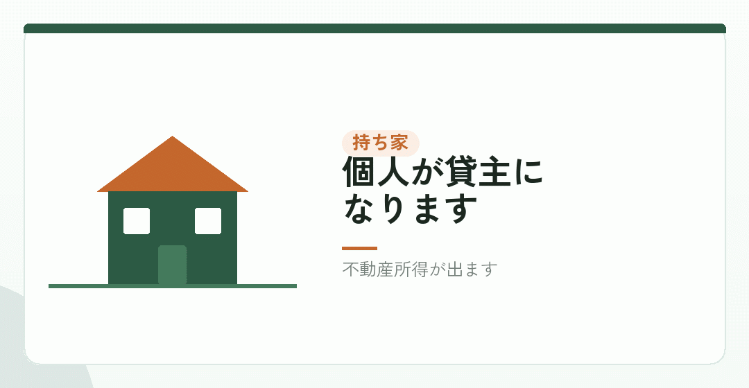 持ち家の場合は、法人に貸すを表したイラスト