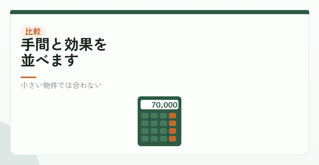 どちらが得かは、金額で決まるを表したイラスト