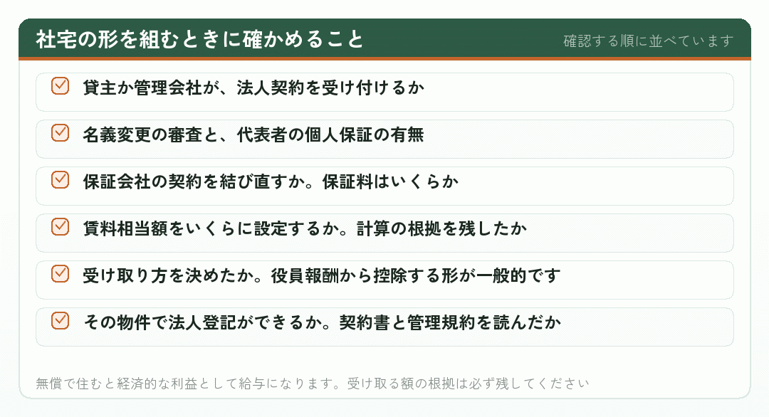 社宅の形を組むときに確かめること