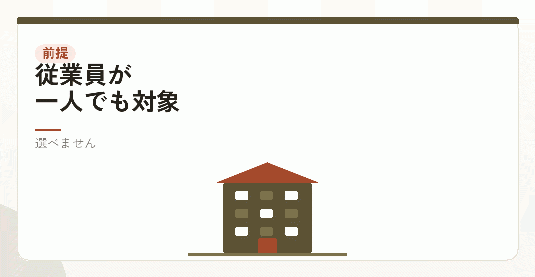 法人は、規模にかかわらず適用事業所になるを表したイラスト