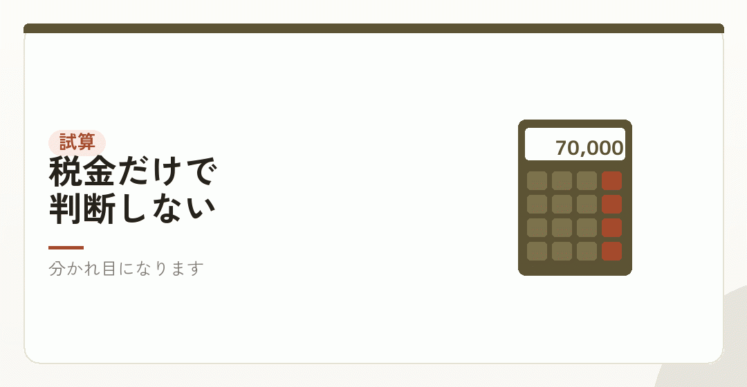 法人成りの試算に、この負担を入れるを表したイラスト