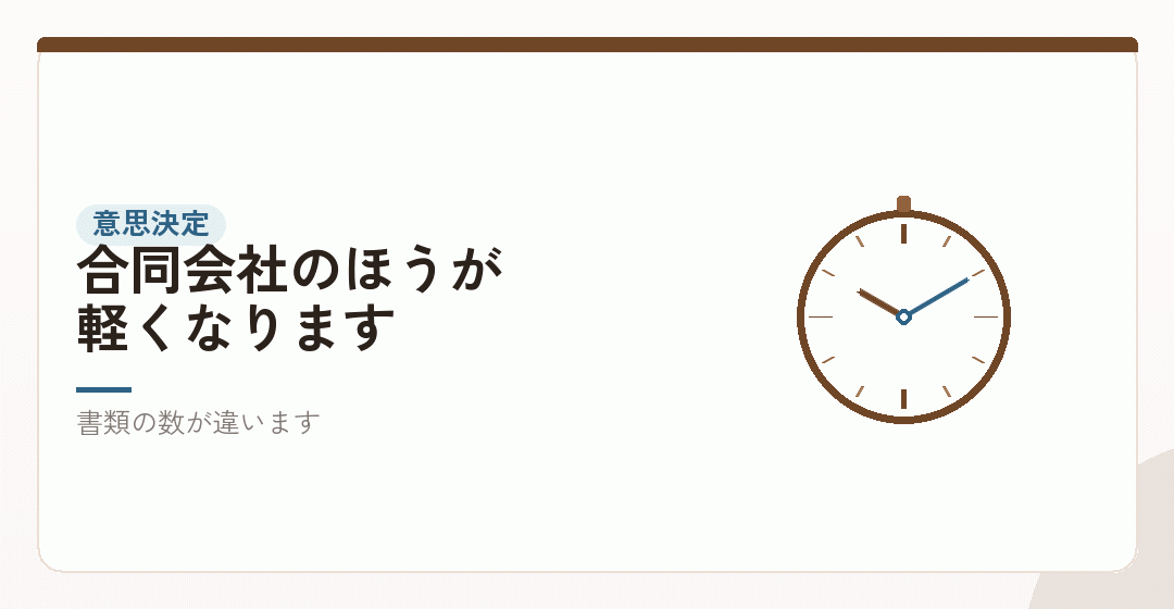 意思決定と手続きの軽さを表したイラスト