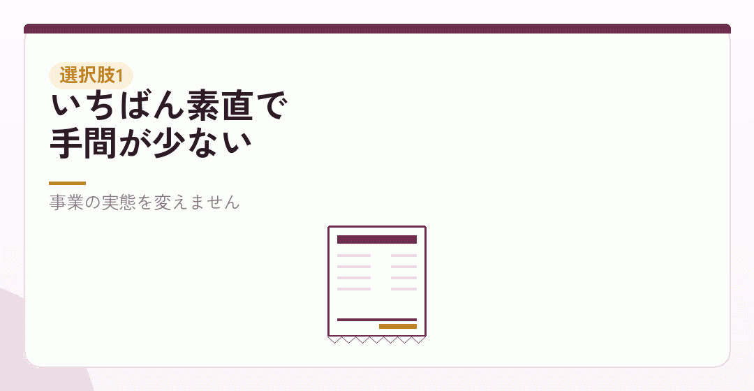 選択肢1｜そのまま納めるを表したイラスト