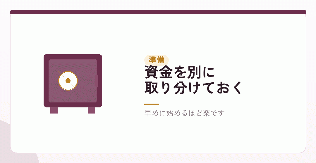 納税の準備として、いまからできることを表したイラスト