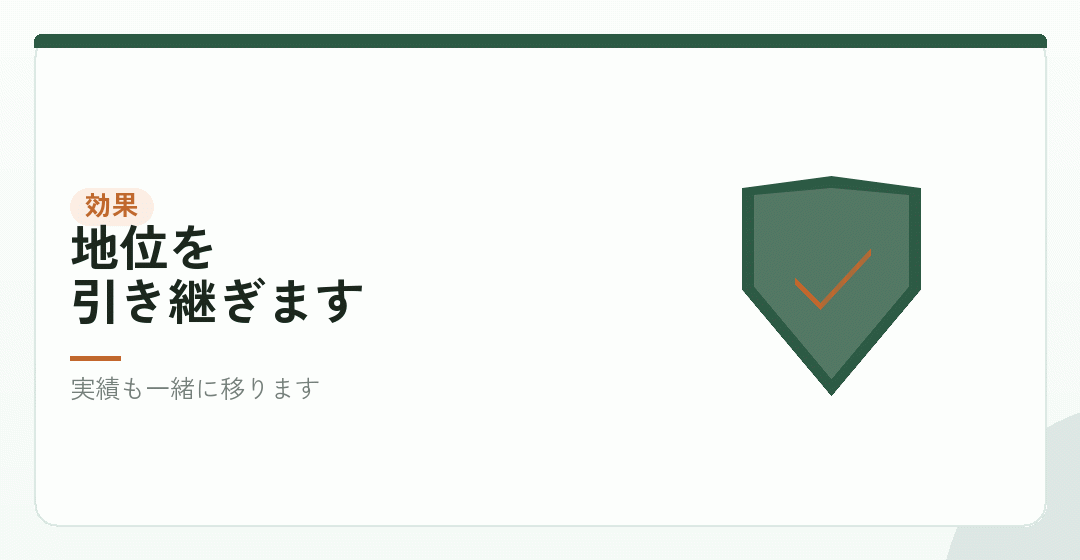 承継すると、許可はどうなるかを表したイラスト