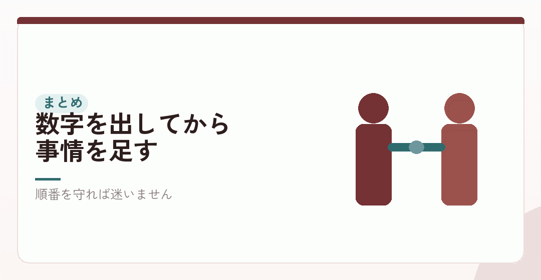 まとめ|目安は出発点であって、結論ではないを表したイラスト