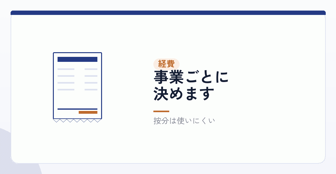 経費をどちらに入れるかを表したイラスト