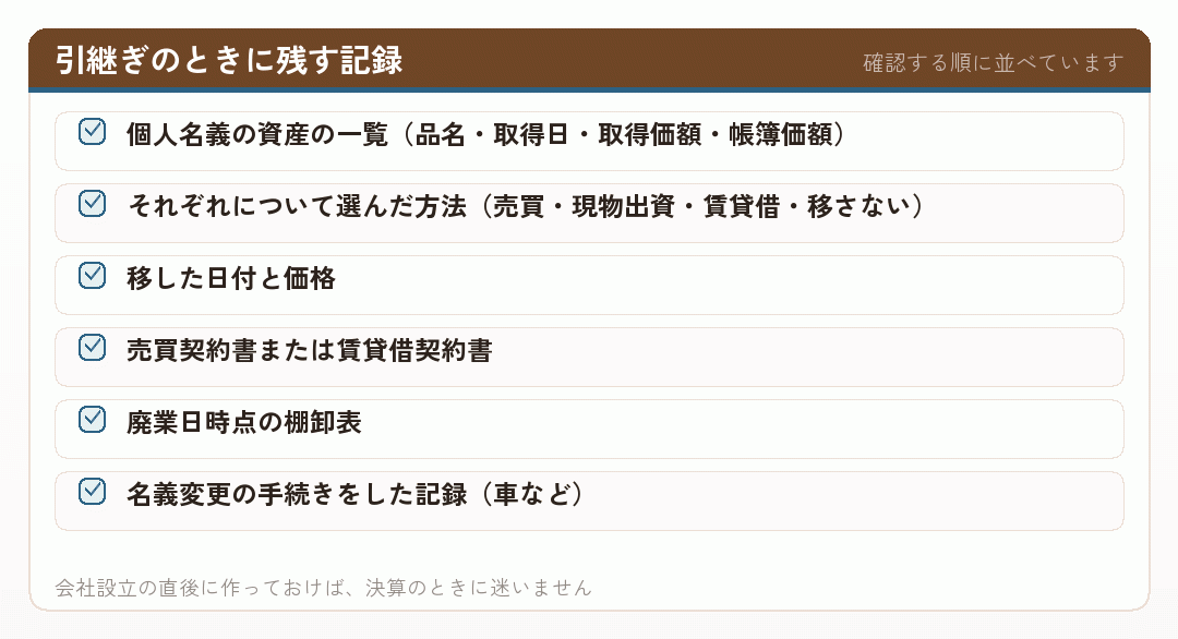 引継ぎのときに残す記録