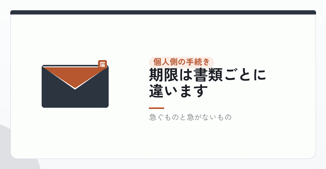 個人事業主としての手続きは、あとから落ち着いてを表したイラスト