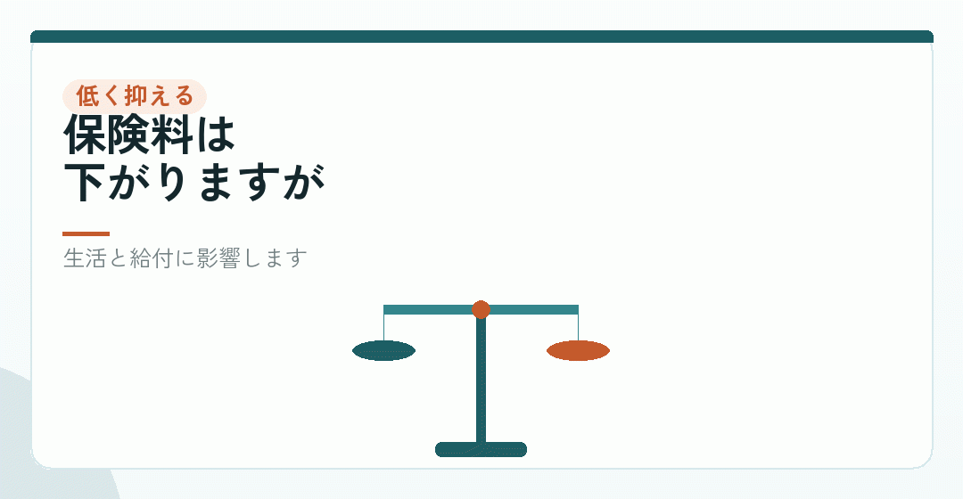 報酬を低く抑えるという考え方を表したイラスト