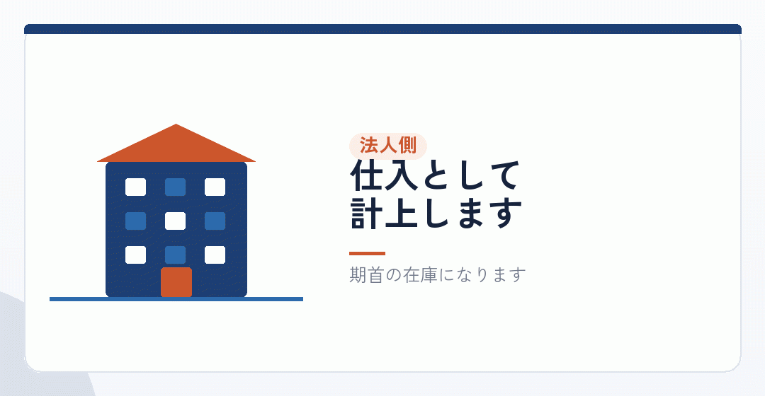 法人側の仕訳を表したイラスト