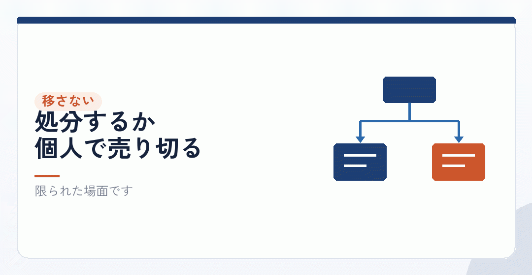 在庫を移さないという選択を表したイラスト